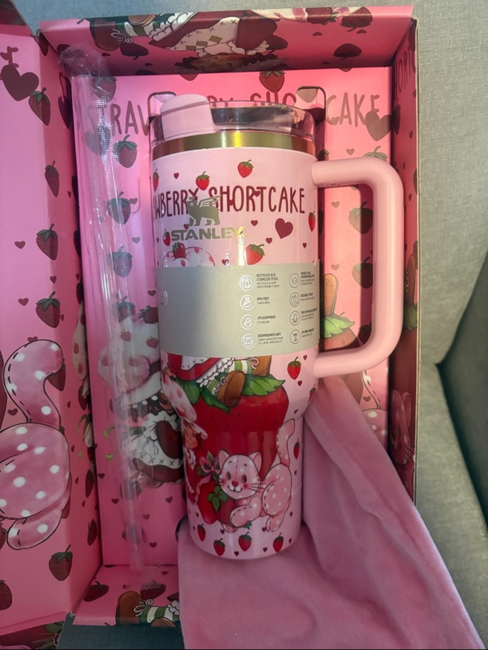 Stanley Pink Strawberry Shortcake Decorative Tumbler - Picture 4 of 6